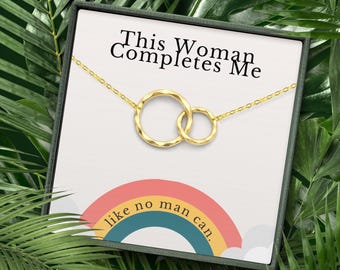 Lesbian Necklace Gifts for Girlfriend | LGBT Necklaces Jewelry Present | Queer Girlfriend Gift | Lesbian Wedding Gift | Pride Jewelry Gift