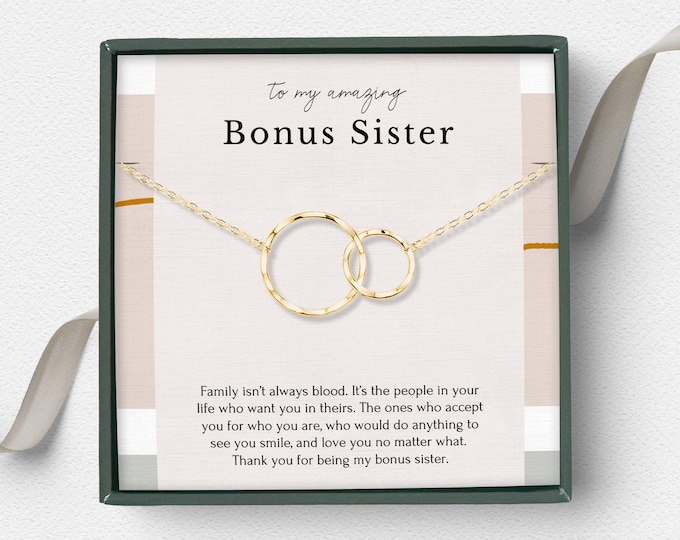 Bonus Sister Gift | Sister in law gift for wedding | Unbiological sister necklace | Wedding jewelry | Best friend necklace