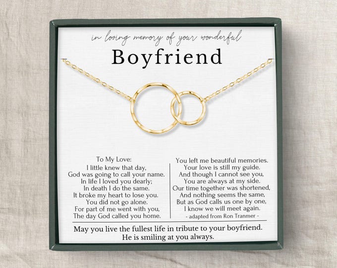 Memorial gifts for loss of boyfriend | Sympathy gift ideas | Memorial necklace | Bereavement jewelry | Memory gifts for loss of loved one