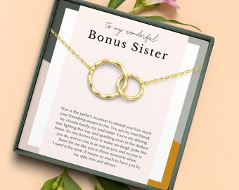 Bonus Schwester Geschenk für Schwägerin - Stiefschwester zukünftige Schwägerin - Bräutigam Schwester Geschenk - Schwester des Bräutigam Halskette mit Karte