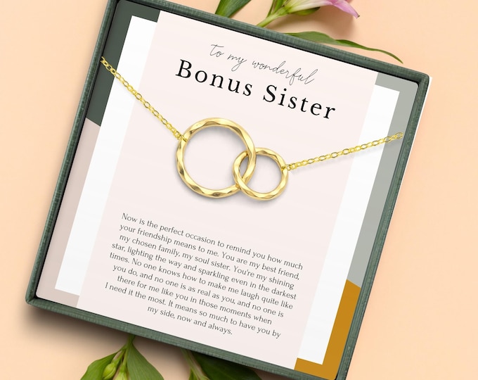 Bonus Sister Gift for Sister in Law - Stepsister future sister in law - Groom Sister gift - Sister of The Groom Necklace with Card