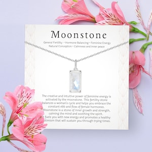 Collier cadeau fertilité | Colliers de bijoux de force | Cadeaux bijoux FIV | Bijoux collier pierre de lune arc-en-ciel | Cadeau stérilité