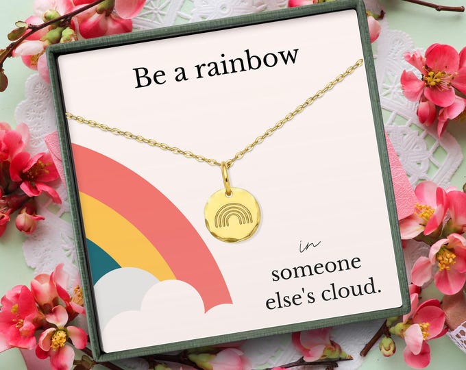 Motivational jewelry for women | Rainbow necklace gift for her | Encouragement gift | Motivational gifts for women | Dainty necklace