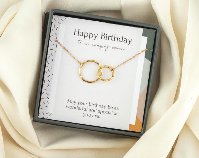 Birthday Necklace in Sterling Silver - Birthday Gift for Her, Daughter, Sister & Best Friend, Happy Birthday Present