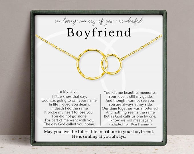 Memorial gifts for loss of boyfriend | Sympathy gift ideas | Memorial necklace | Bereavement jewelry | Memory gifts for loss of loved one