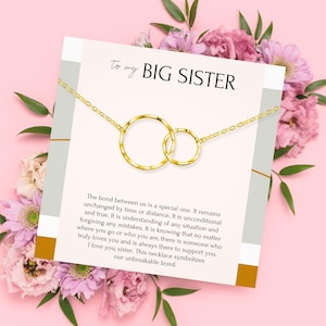 Big sister Necklace jewelry gift • Sister birthday necklace gift • To my big sister from sister necklace • Interlocking Circles necklace