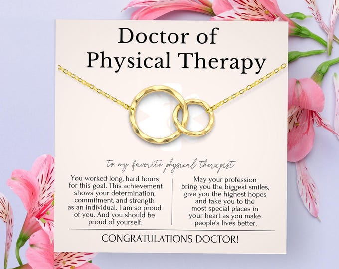 Doctor of Physical Therapy Graduation Necklace Gift | Graduation Gifts Ideas for Her | DPT Assistant Necklaces Gifts with Message Card