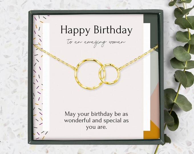 Birthday Necklace in Sterling Silver - Birthday Gift for Her, Daughter, Sister & Best Friend, Happy Birthday Present