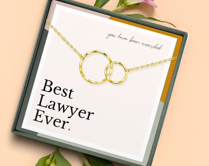 Lawyer Necklace Gift, Interlocking Circles, Appreciation Jewelry
