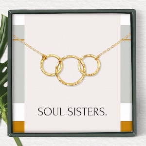 Soul sister gift | Friendship necklaces for three | Three best friends jewelry | Sister in law gift | 3 best friends gifts | Bestie gift