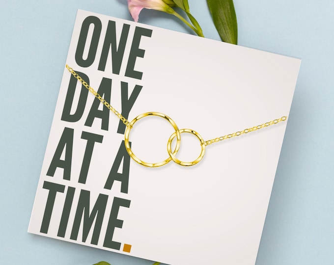 One day at a time necklace | Recovery gift for her | Addiction recovery gifts for woman | Get well soon gift | Alcoholics anonymous jewelry
