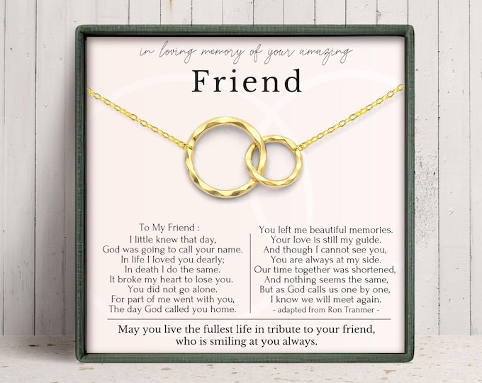 Loss of friend necklace gift, Best friend Remembrance necklace, Broken Chain poem  or Sterling Silver