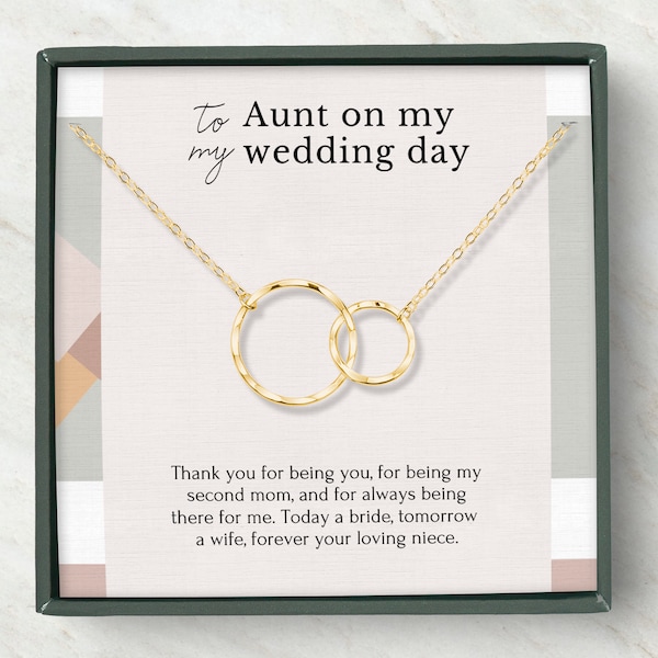 Aunt Wedding Gift necklace from bride, Aunt of the bride, Thank You Aunt, second mom, Bridal Shower, Circles necklace  Silver