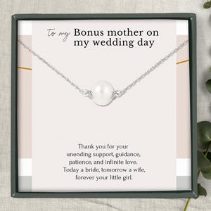 Bonus Mama Hochzeitsgeschenk von der Braut, Geschenk für Stiefmutter am Hochzeitstag, Stiefmutter Geschenk Brautparty, Sterling Silber Schmuck