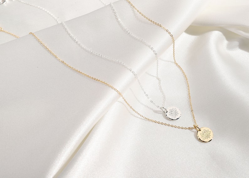 Neue Anfänge Halskette Geschenk für Frau Lotus Blume Halskette Neuanfang Hochzeit Schmuck Geschenk Box für ihre Silberkette Bild 7