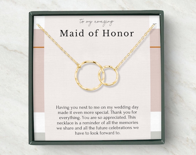 Maid of Honor Thank you Gift from bride, Dainty necklace in Sterling Silver