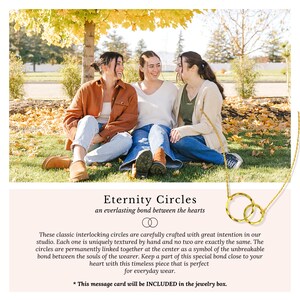 3 Sisters Necklace Set, 3 Textured Rings (Big, Middle & Little Sister) Sterling Silver Gold image 5