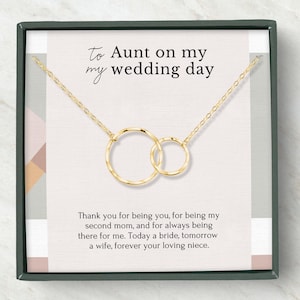 Collana regalo di nozze della zia dalla sposa, zia della sposa, grazie zia, seconda mamma, addio al nubilato, collana cerchi argento