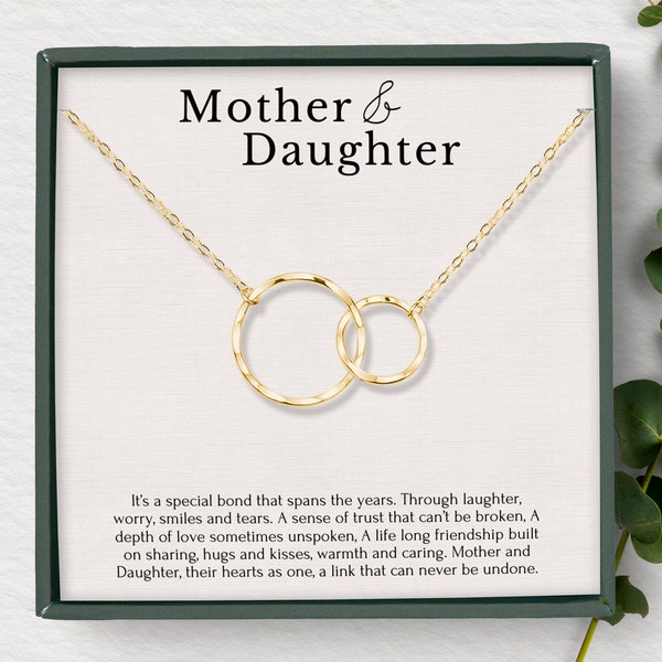 Mother Daughter Necklace • Mothers day Necklace • Mother Daughter Gift • Mother Daughter • Mother Daughter Jewelry • 2 Circles Necklace