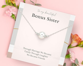 Schwägerin Geschenk Halskette - Sterling Silber Ineinander greifende Kreise Freundschaft Schmuck, unbiologische Schwester & Schwester des Bräutigams Geschenk