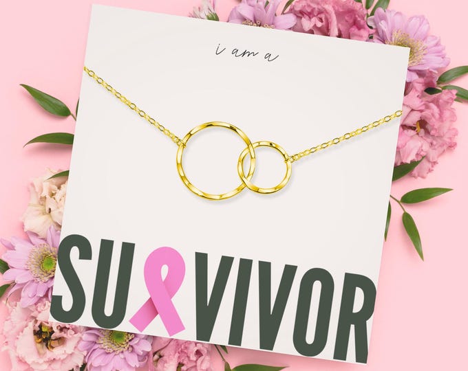 Breast Cancer Survivor necklace Gift, Breast cancer gift after Chemo Mastectomy, Sterling Silver necklace