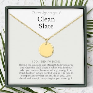 Regalo di divorzio per lei • Collana "Lo faccio, lo ho fatto, ho finito" • Regalo di nuovi inizi per le donne • Collana con ciondolo "Tabula rasa" • Regalo di nuovo inizio