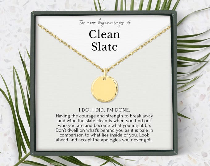 Divorce gift for her • I do I did I'm done necklace • New beginnings gift for women • Clean slate charm necklace •  Fresh start Gift