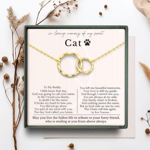 Sympathiecadeau kat verlies | Condolences & Pet Remembrance Memorial-ketting met gebroken ketting Gedicht | Kattenhuldecadeau