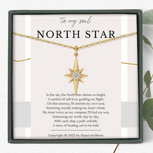 North Star Necklace Gold and Silver | Bff Jewelry | Self Love Necklace | Best friend necklace | Self care gift | You are enough gift