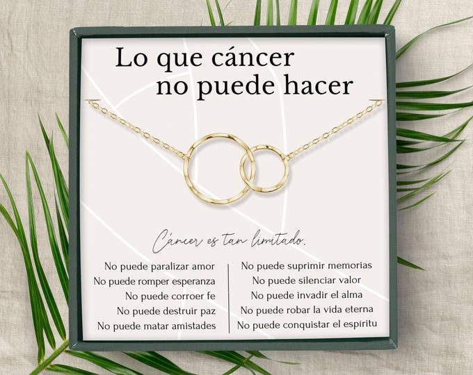 Cancer Gift for Her | Apoyo para Mujer con Cáncer de Parte de Amiga o Familia | Necklace in Spanish & English | Regalo Esperanza