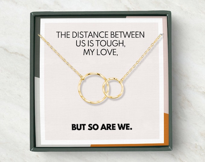 Long Distance Girlfriend Gift | I Miss You Necklace for Her | Long Distance Necklace for Girlfriend