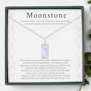 Rainbow Moonstone necklace Sterling silver Dainty • Fertility Gift for her • Pregnancy Infertility necklace Gift box