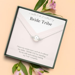 Colar para pedido de casamento | Presente para madrinha | Caixa de joias da tribo das noivas | Presente de agradecimento para o dia do casamento | Colar de pérolas e cristais