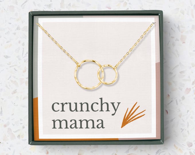 Crunchy Mama necklace, Natural mom gift, Breastfeeding Gift, Hippie Mother necklace, Earthy mama gift, mommy gift, simple mom necklace