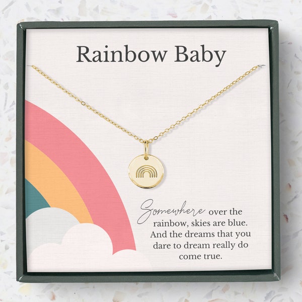 Rainbow Baby Gift for Mom, Hand stamped initial personalized necklace in Sterling silver