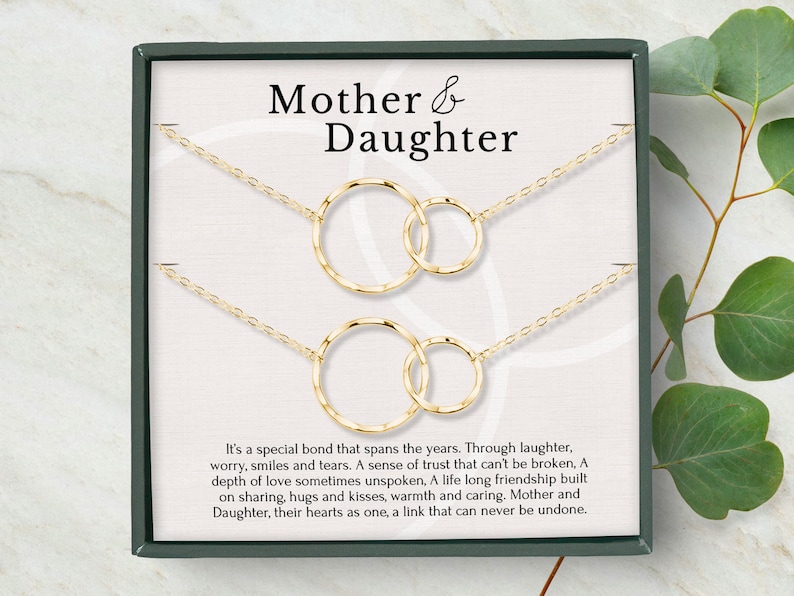 Mother Daughter Necklace • Mothers day Necklace • Mother Daughter Gift • Mother Daughter • Mother Daughter Jewelry • 2 Circles Necklace