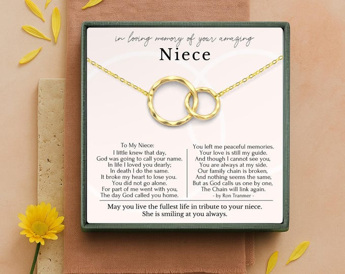 Sympathy gift loss of niece | Memorial necklace for niece | Remembrance gifts | Bereavement jewelry for woman | Gifts for loss of loved one