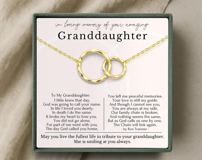 Loss of granddaughter gift | Memorial jewelry for women | Sympathy gift loss of granddaughter | Granddaughter necklace | Remembrance gifts
