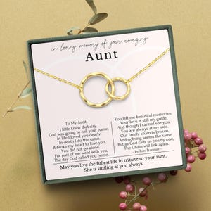 Regalo conmemorativo por la pérdida de una tía / Collar conmemorativo para tía / Regalo de pésame por la pérdida de una tía / Joyería en memoria de una tía / Regalo de condolencia para ella