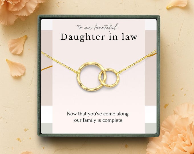 Daughter-in-Law Gift | Gold & Silver Interlocking Circle Necklace