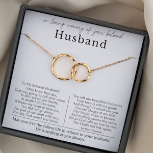 Gåva till förlust av make, Kondoleansgåva till förlust av make, Halsband till minne av make, Dikt om bruten kedja eller sterlingsilver