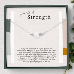 Strength necklace, Strength Jewelry, Strength Gift, Warrior necklace, Tough times gift, Pearl of Strength necklace