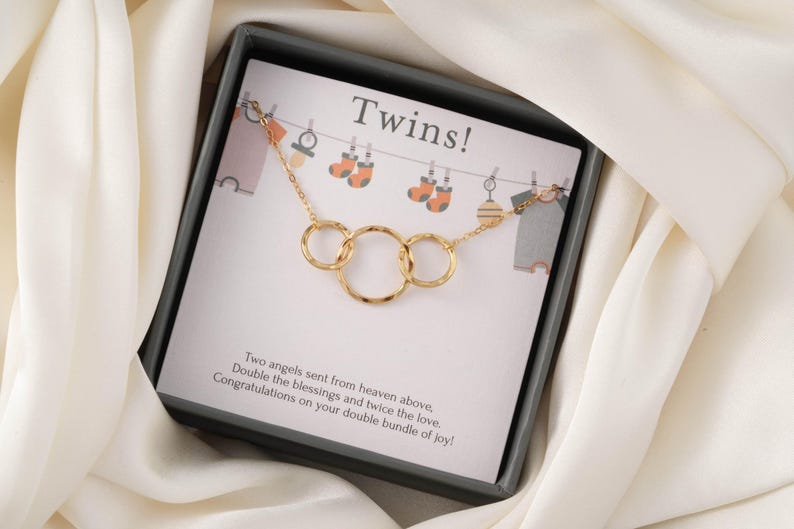 New mom gift jewelry, Mom of twins necklace, Gift for New Mom Necklace, New mommy Gift for first Mother's day, Pregnancy jewelry, Twins mom 14K Gold Filled