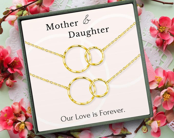 Mother daughter necklace set | Mom gift from daughter | Mothers day present | Mom and daughter gifts | Mom birthday gift | Matching jewelry