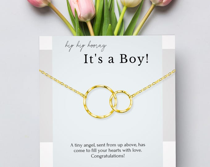 It's a Boy necklace Gift for mom, Baby Boy congratulations, Baby Boy shower gift for mom, Sterling Silver