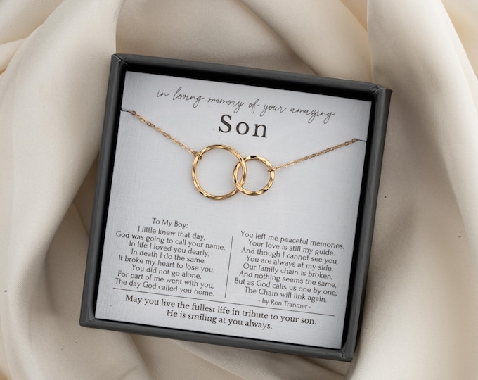 Loss of Son Gifts, Son Memorial necklace, Loss of Son sympathy gift, Condolence Gift, Broken Chain Poems, Sterling Silver Necklace