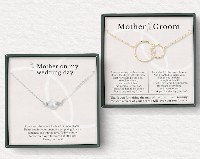 Mother of Groom gift from Bride, Mother of the Bride Gift combo -Thank you for raising the man of my dreams, Mother in Law necklace gift box