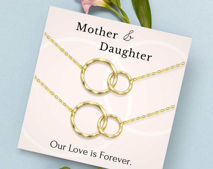 Mother daughter necklace set | Mom gift from daughter | Mothers day present | Mom and daughter gifts | Mom birthday gift | Matching jewelry