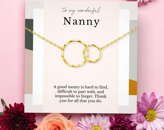 Nanny necklace gift, Thank you Nanny necklace gift, Silver,