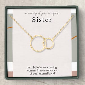 Cadeau voor verlies van zus • Herdenkingsketting zus • Cadeau voor troostend medeleven • Sieraden voor sterfgeval • Herdenkingssieraden • Aandenken voor zus